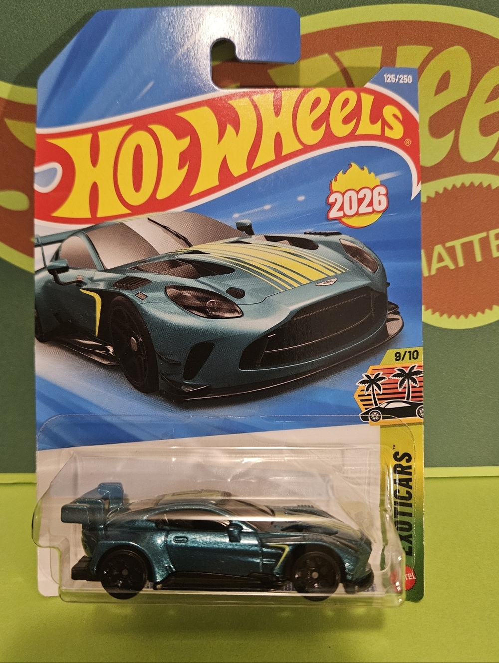 HotWheels 2024 Metallic Teal Aston Martin Vantage GT3 Supercar